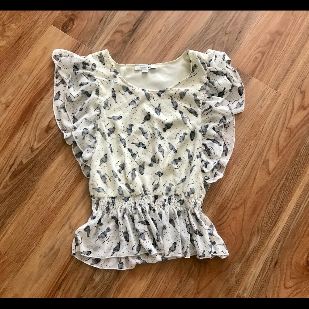 DONATED! Darling Forever 21 Bird Shirt 🐦 - Picture 2 of 8